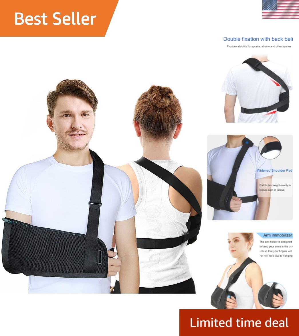 Arm Sling Shoulder immobilizer for Shoulder Injury with Back Belt Men & Women...