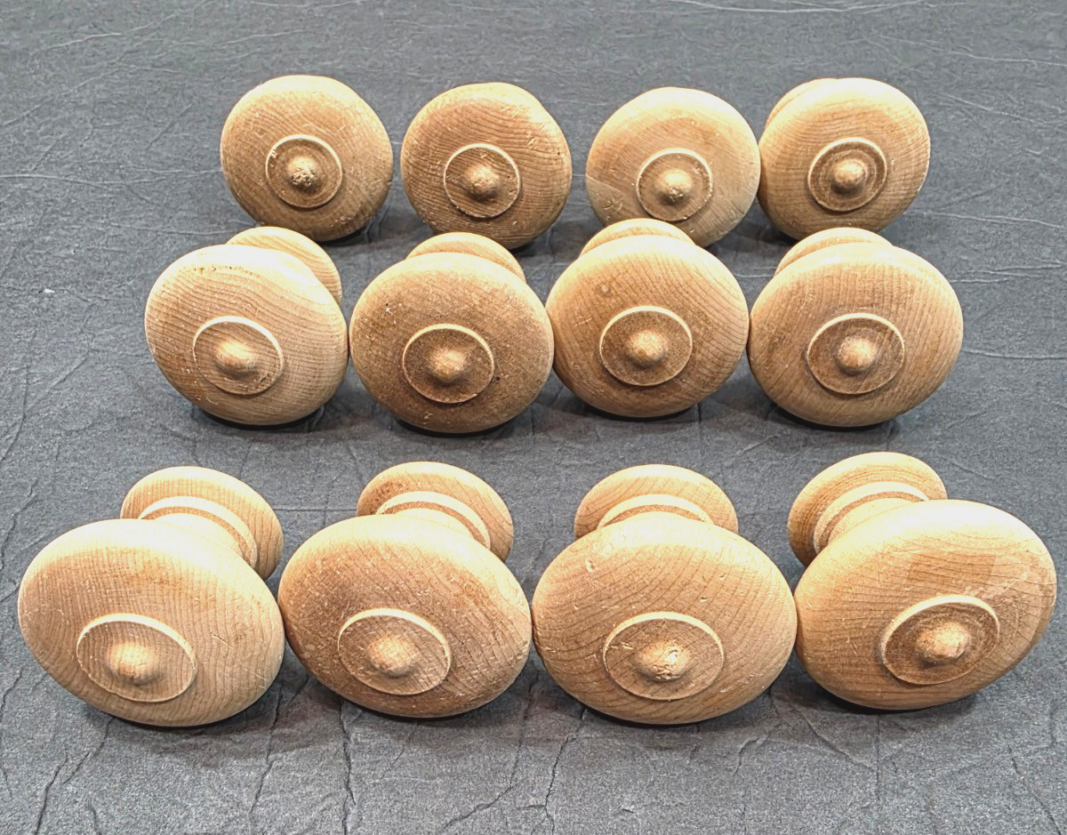 Lot of 12 Large Round Wood Drawer Cabinet Knobs Pulls 2 1/2"