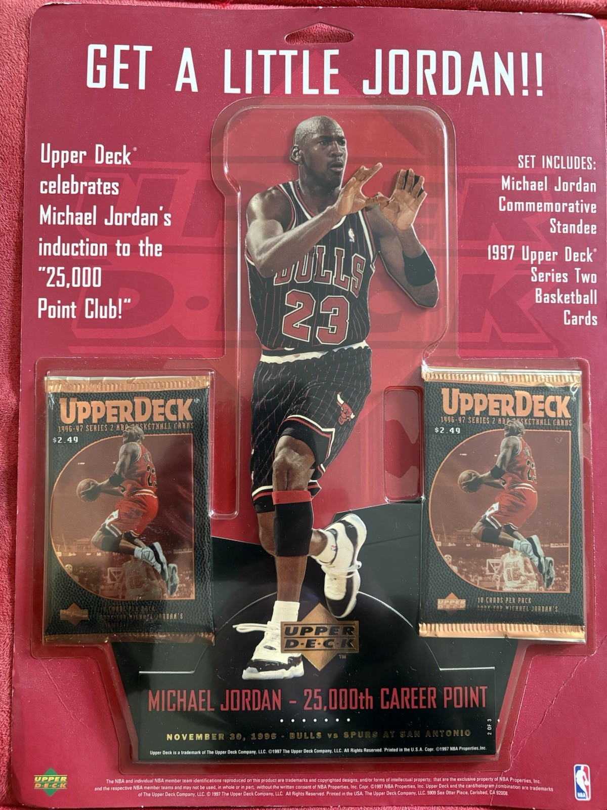 1997 Upper Deck Michael Jordan Get a Little Jordan  Standee & Packs New