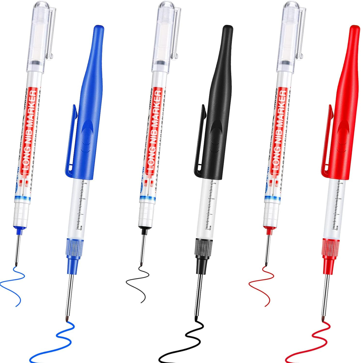 Multi-Purpose Deep Hole Marker Deep Drill Hole Long Nib Marker Waterproof Constr