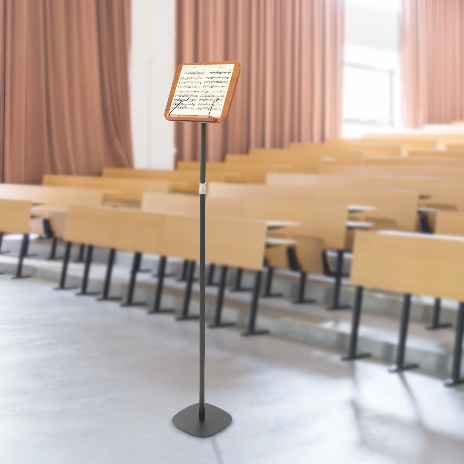 Wooden Iron Music Stand, Wood Book Stand, Multifunction Floor Mount Book Stand