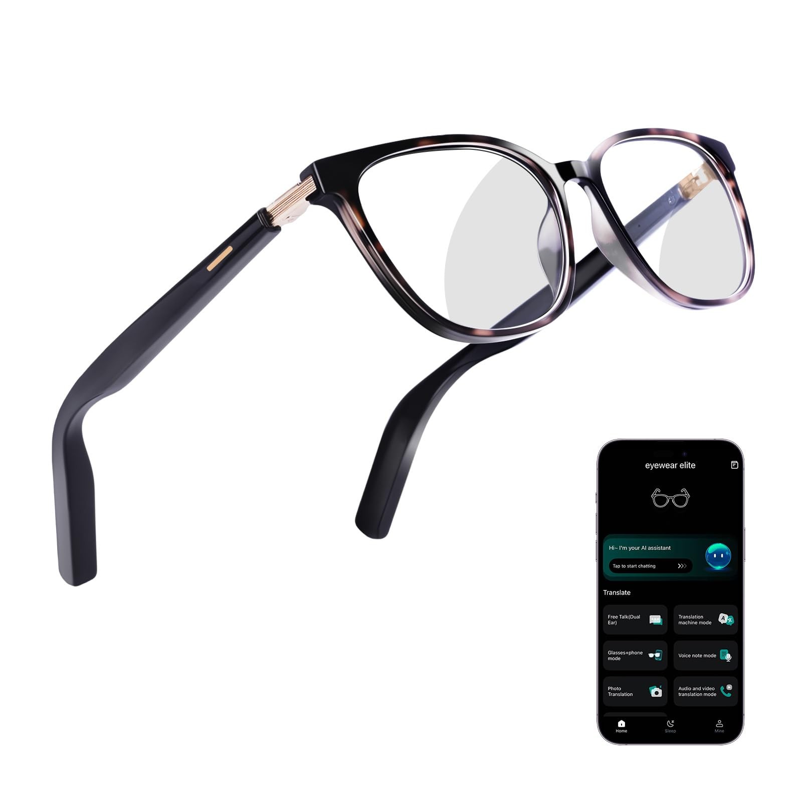 AI Smart Glasses for Men & Women – Powered by ChatGPT, Real-Time Translation,...