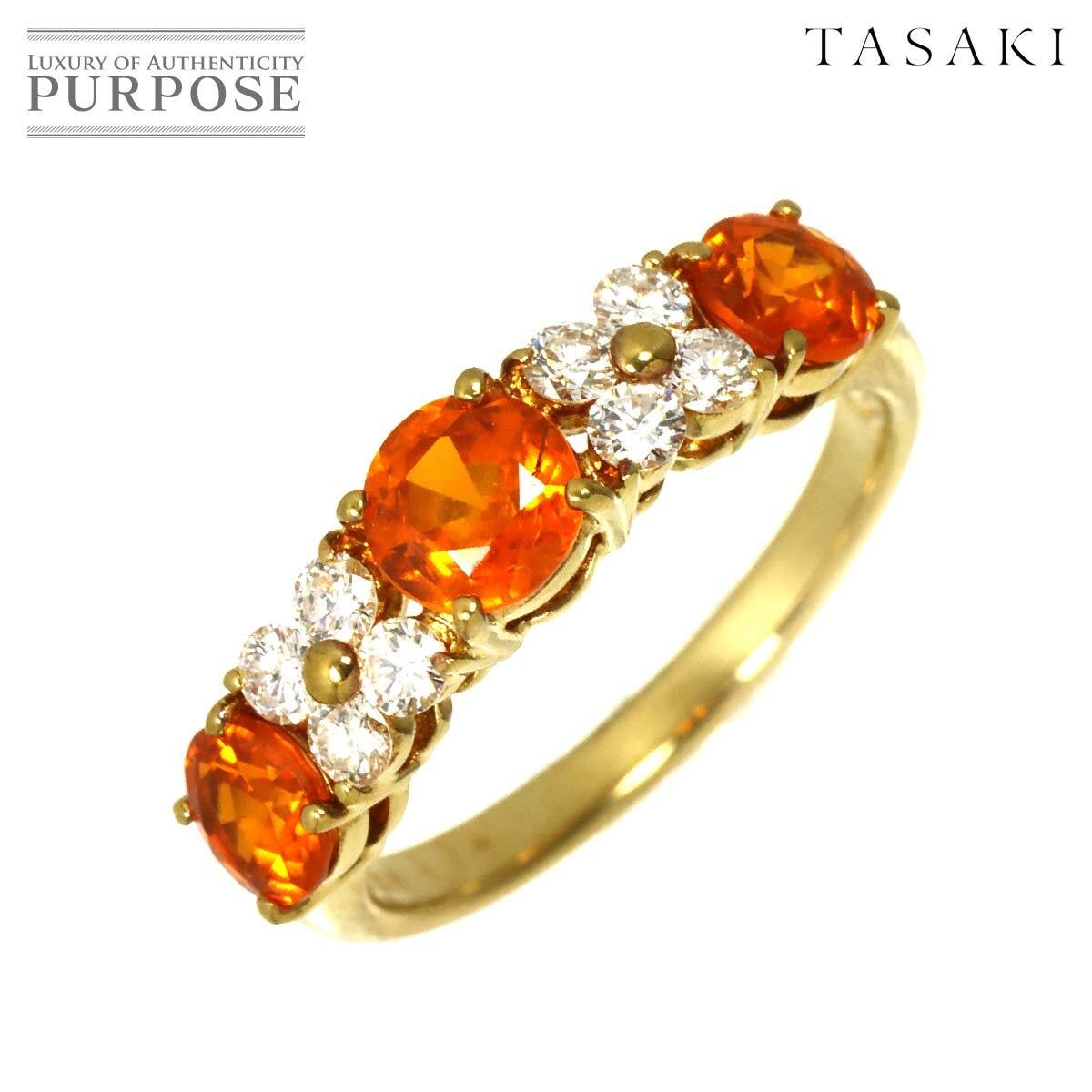 Tasaki TASAKI Size 11 Garnet 1.74ct Diamond 0.33ct K18 YG Yellow Gold 750 Tasaki