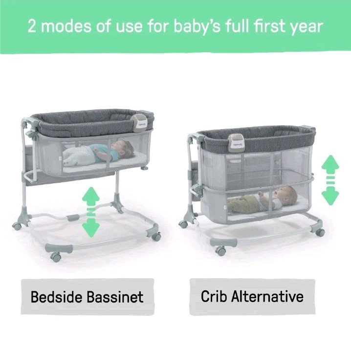 🍼Ingenuity Dream & Grow Bedside Baby Bassinet - Handstitch👶 🆕