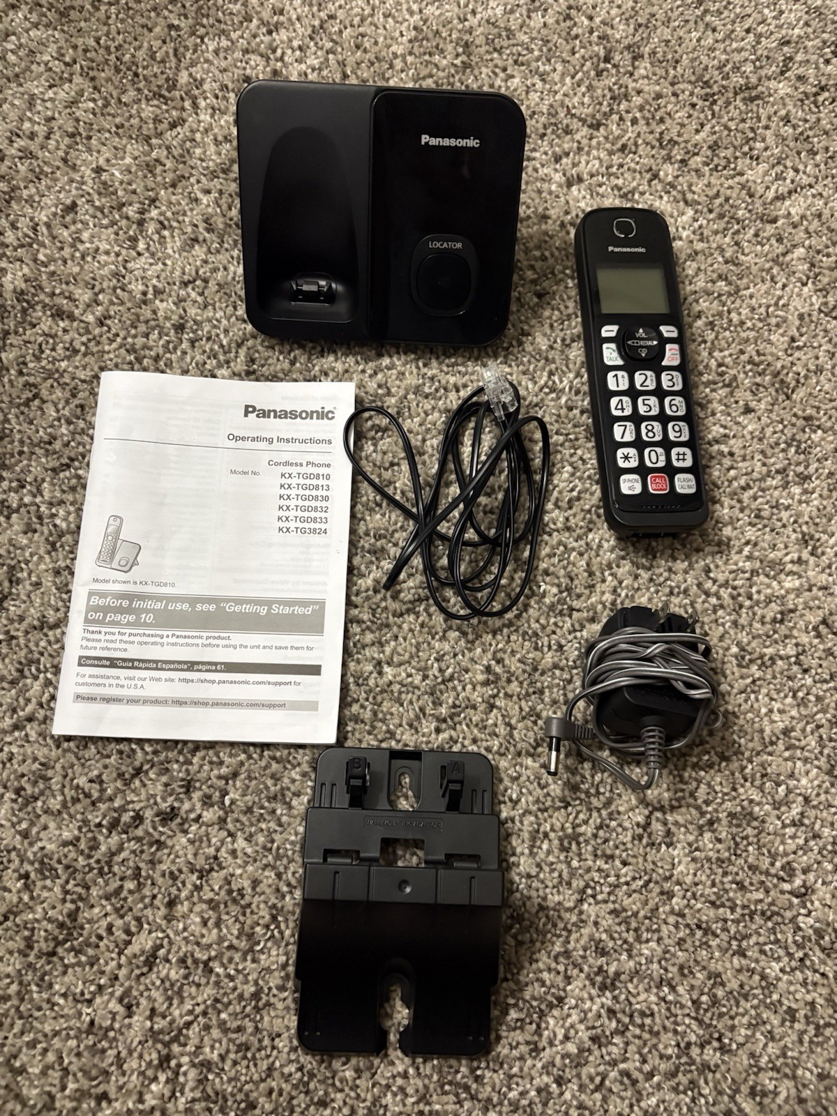 Panasonic KX-TGD810B Cordless Phone w/ Call Block, Large Display, 1 Handset