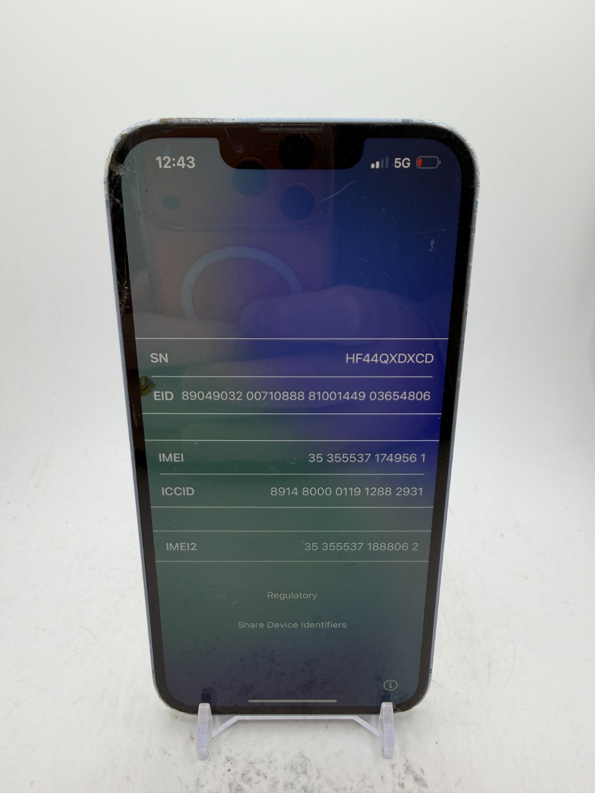 Apple iPhone 14 - Blue - 128GB - as-is for salvage/parts/disassembly