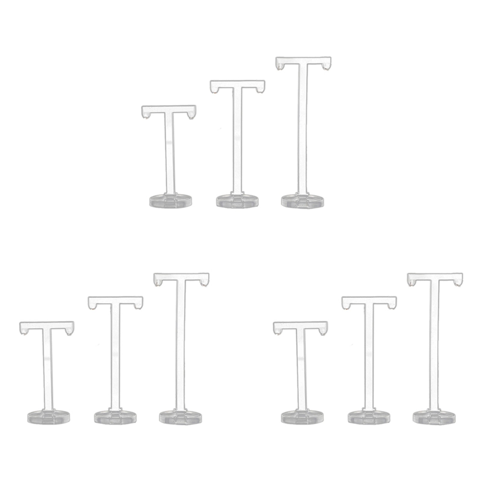 9Pcs Acrylic T Shape Earring Display Earring Holder Earring Stand Jewelry7139