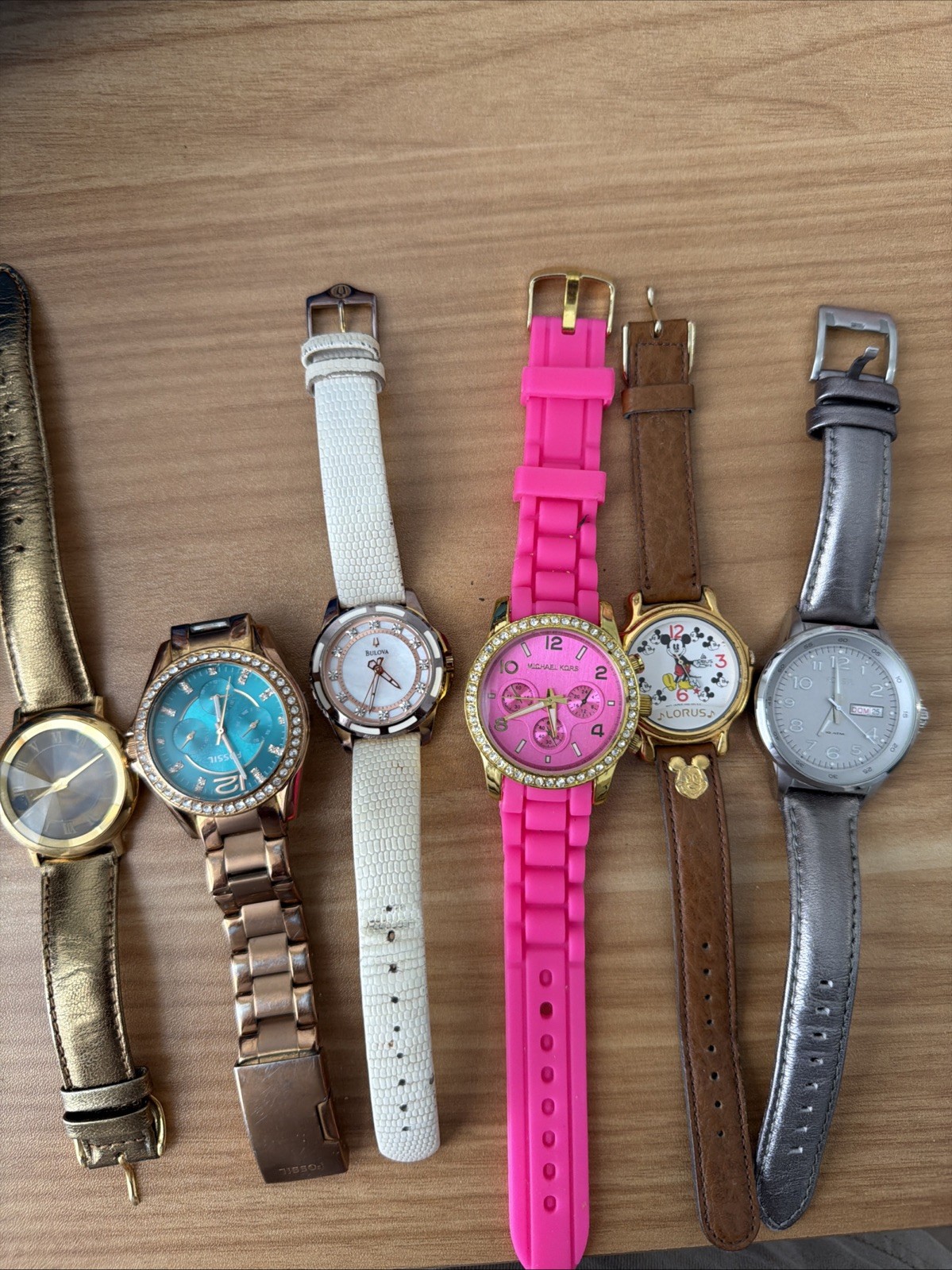 Bulova, Michael kors, Fossil, Lorus, Watch Lot, Working New Batteries + Parts
