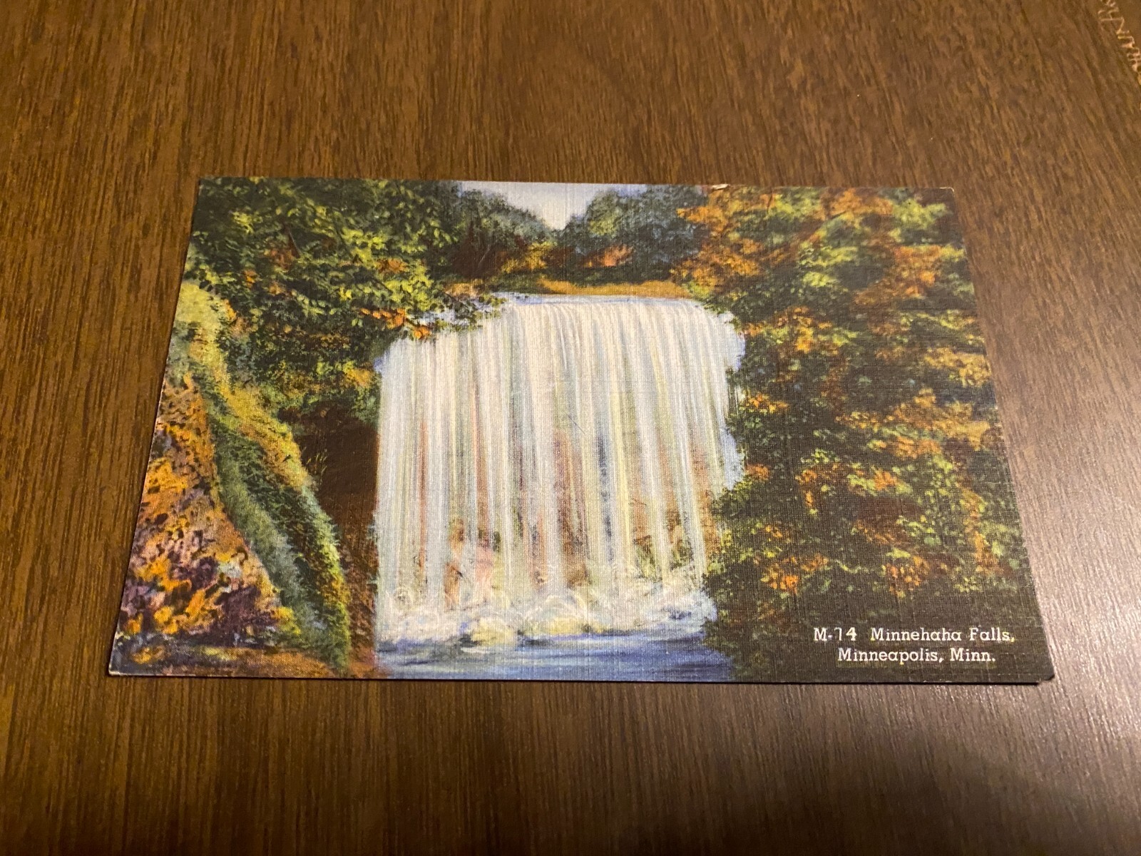 Minnehaha Falls Minneapolis MN Vintage Linen Postcard UNposted