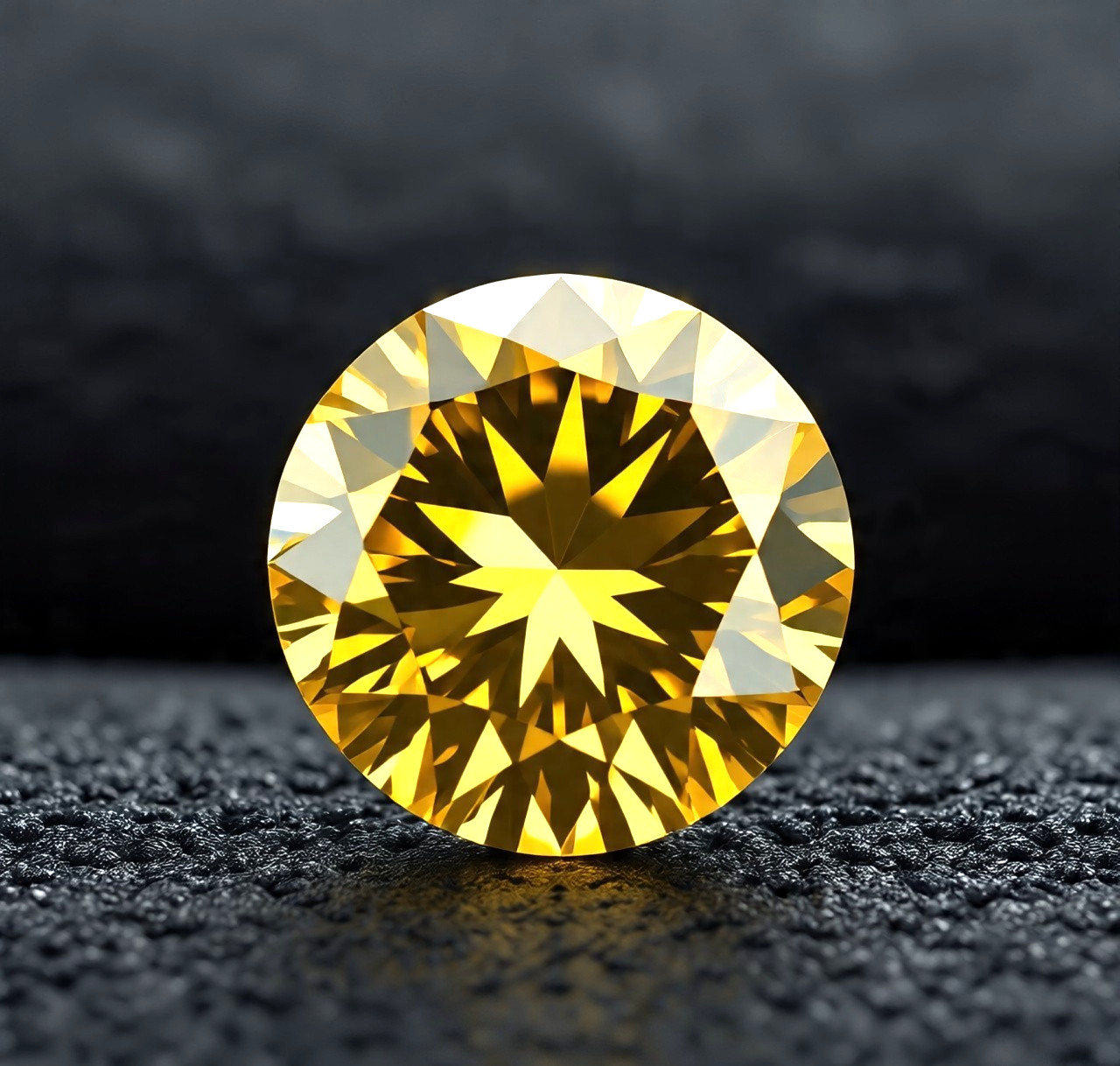 Natural Yellow Color Loose 2 CT Round Cut Lab Grown CVD Diamond VVS1 Certified