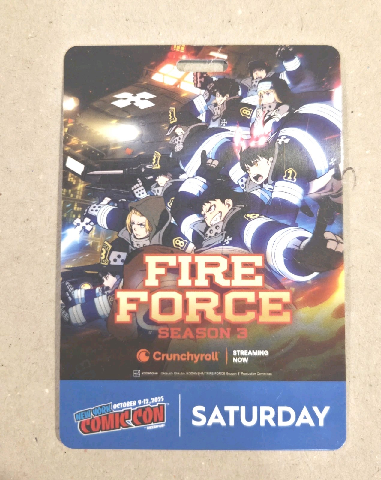 NYCC 2025 Fire Force Saturday Badge, RARE, MINT Condition, Comic Con Exclusive🔥