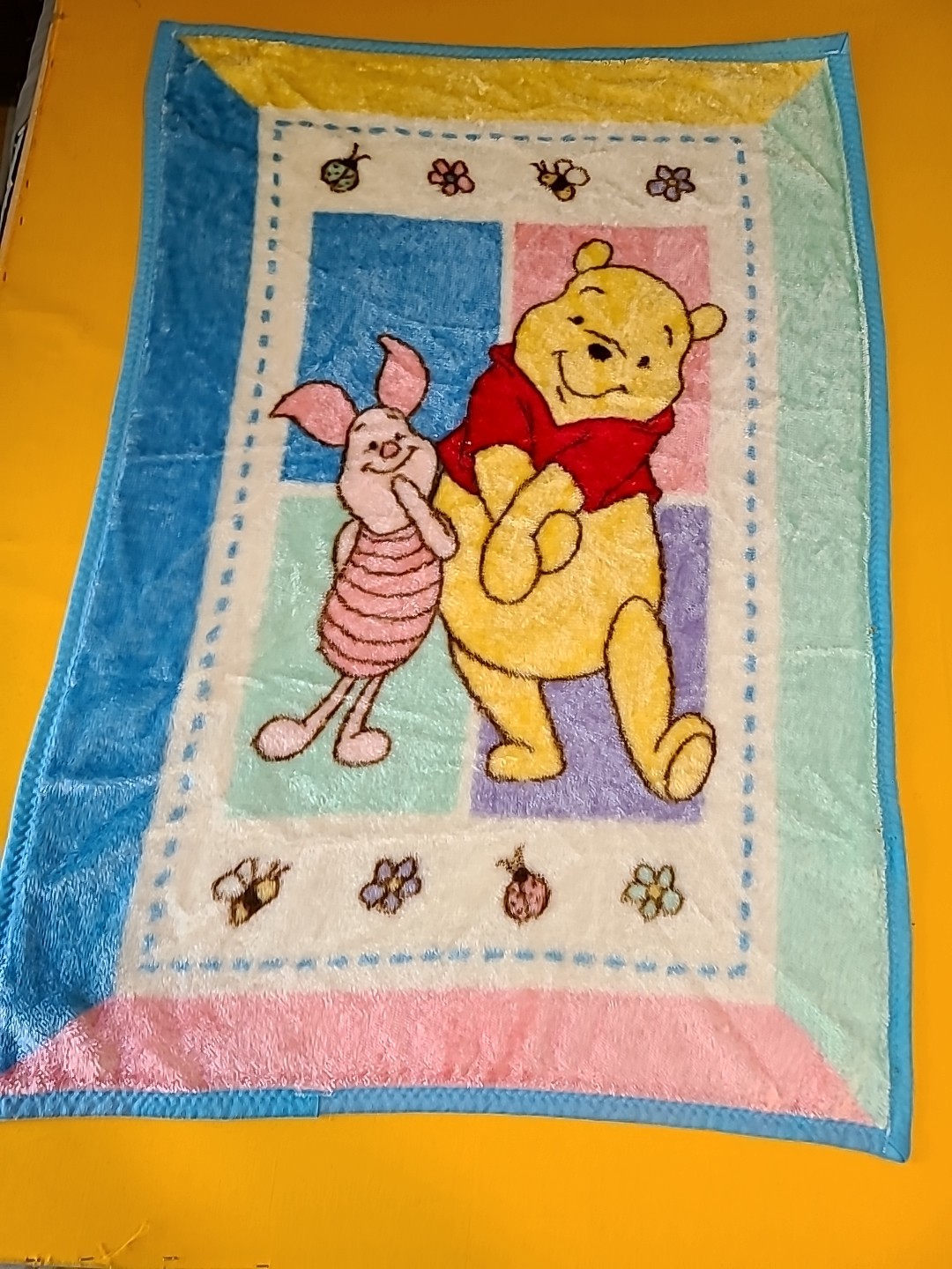 Vintage Winnie The Pooh And Piglet Blanket 30x45 Plush Baby Blanket Disney Honey