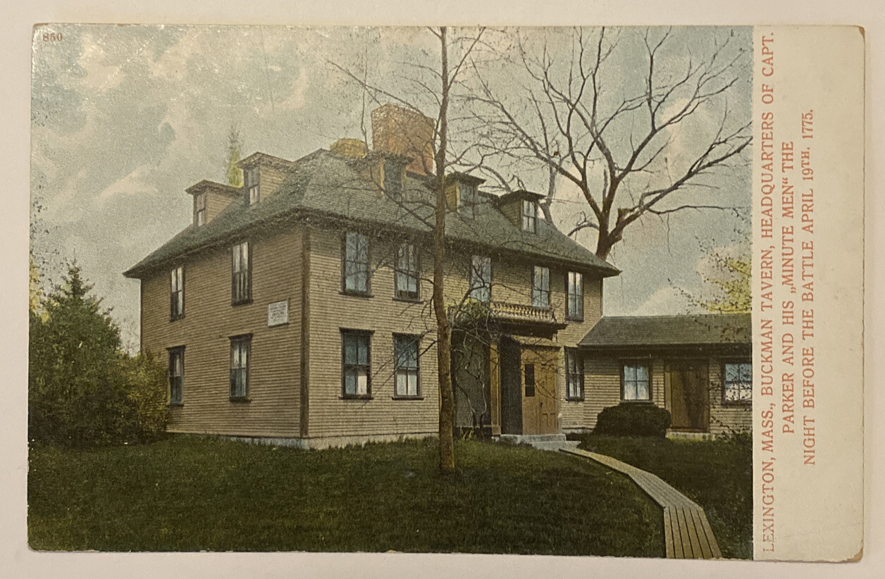 Buckman Tavern, Capt Parker, Lexington MA, Undivided Back, Vintage Postcard