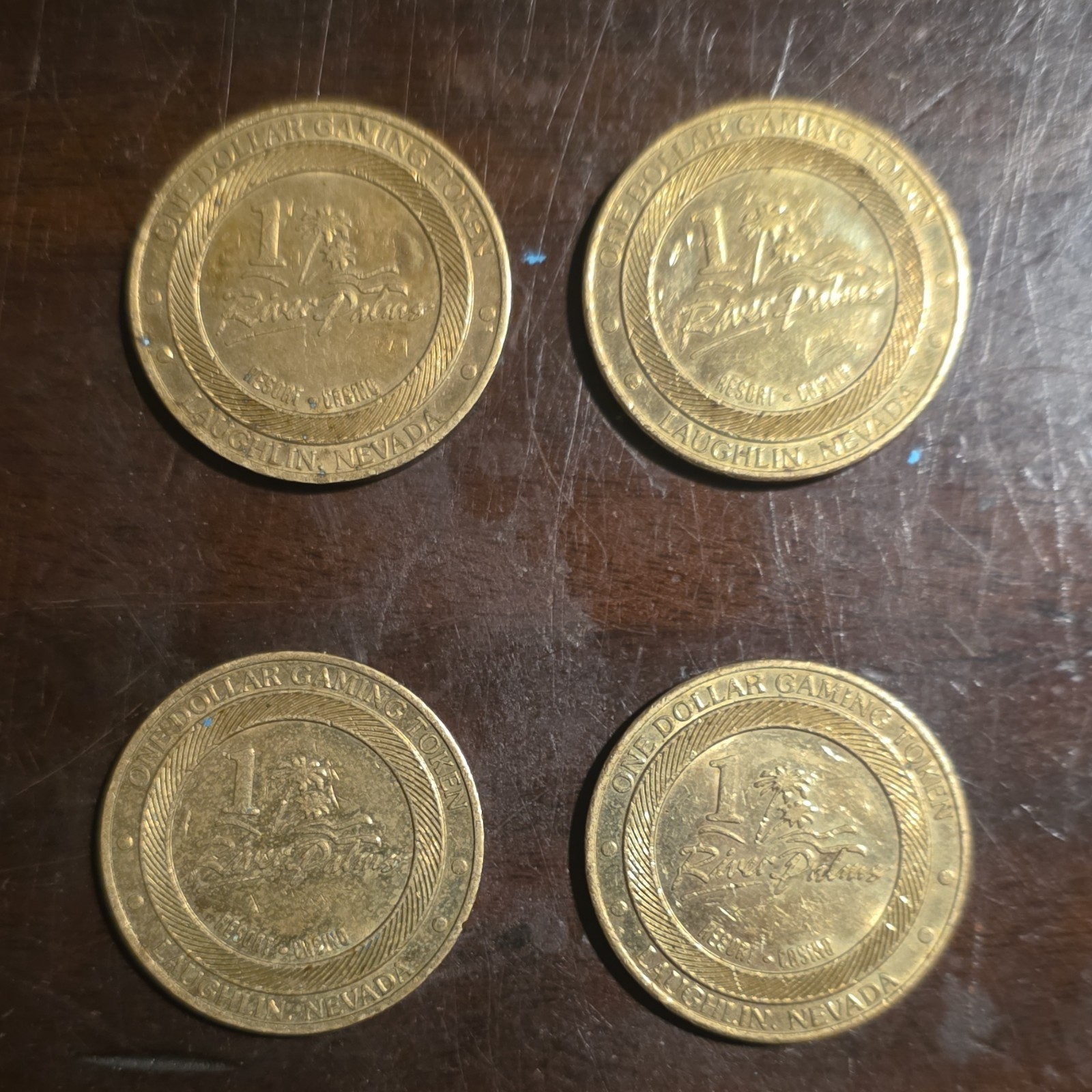 River Palms Resort Casino & Colorado Belle $1 Gaming Tokens Set of 4 Laughlin NV