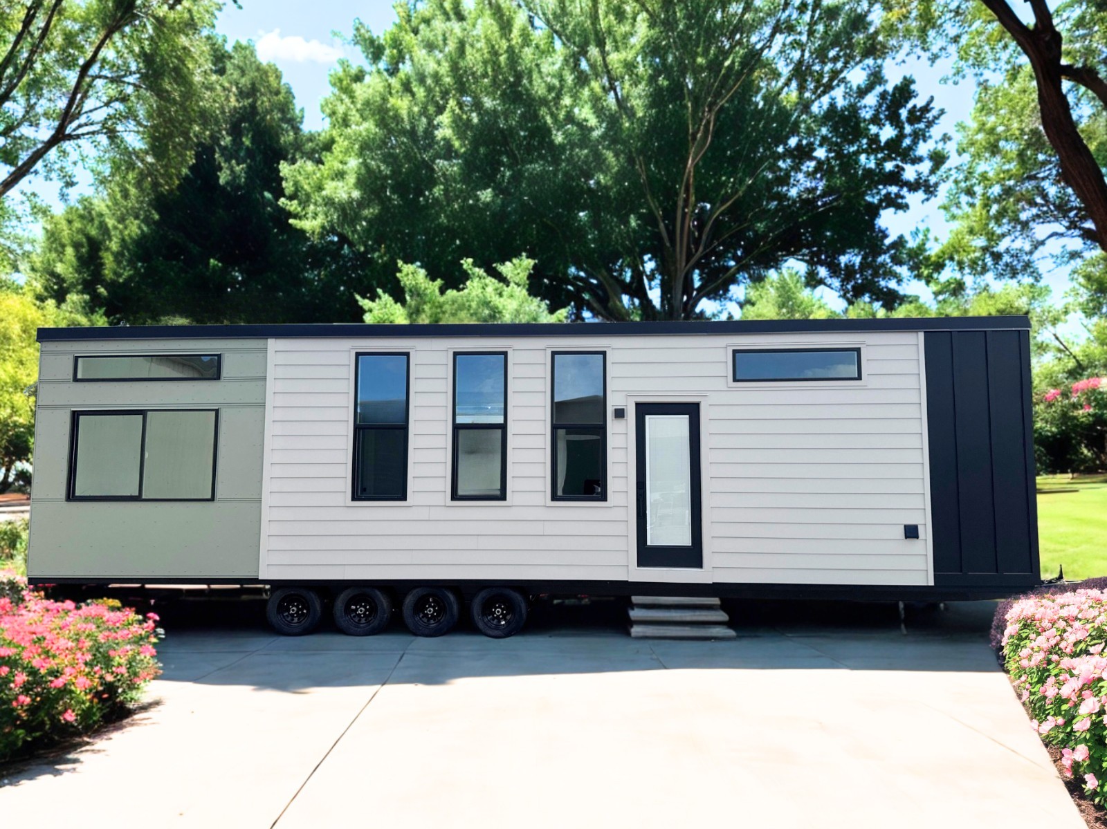 New Forever Tiny Home on Wheels 40' Suite with bed closet & full kit & bath  
