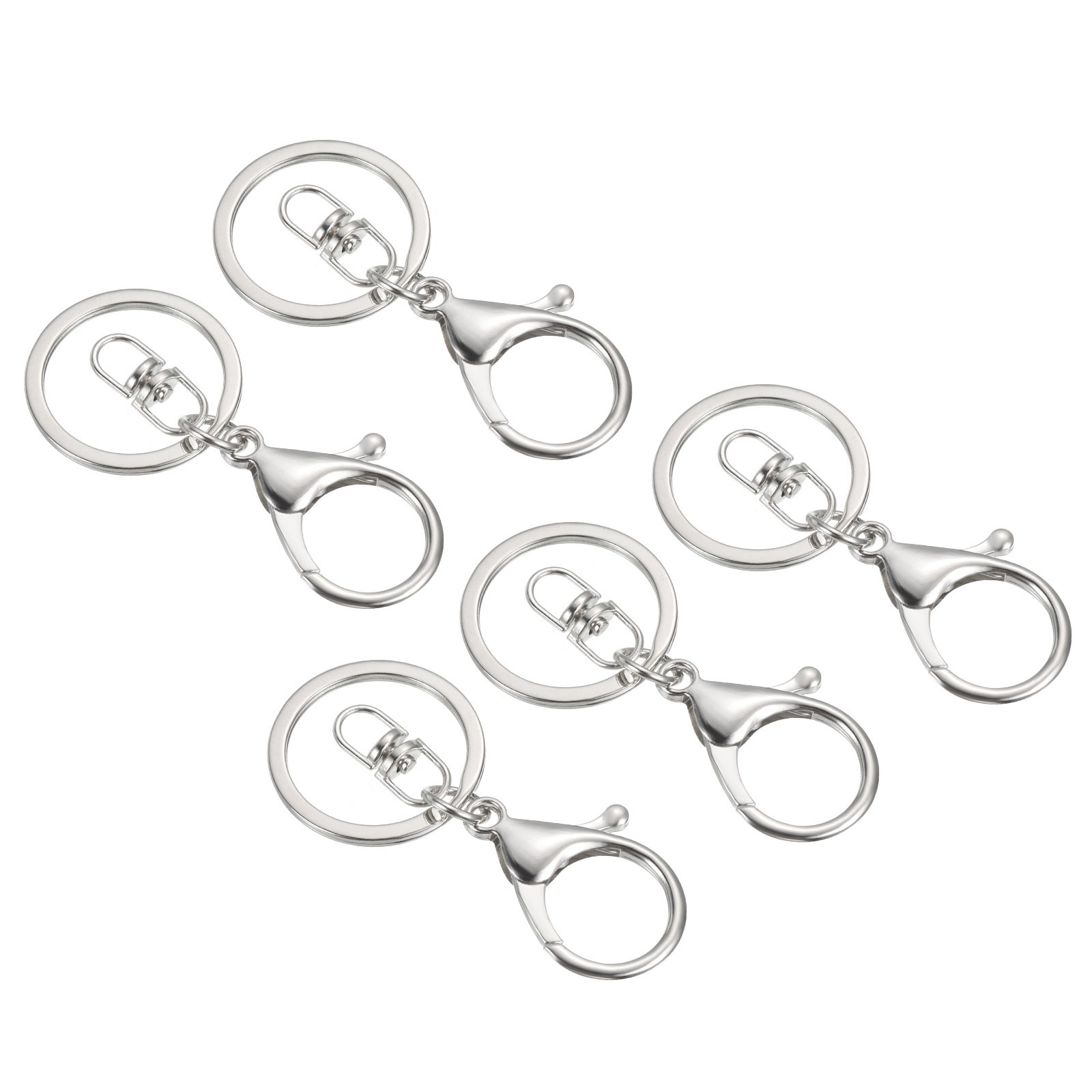 5pcs Key Chain for Keys, Lobster Claw Clasps Keyring for Arts DIY, Silvery