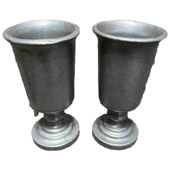 Vintage Goblets Wilton Armetale Plough Tavern Satin Matte 7" Pewter (2)