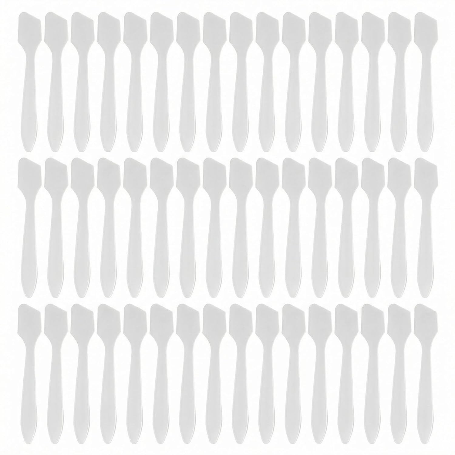 100 Pcs 3.2 Inch Mini Cosmetic Spatulas, Disposable Plastic Frosted Clear Makeup