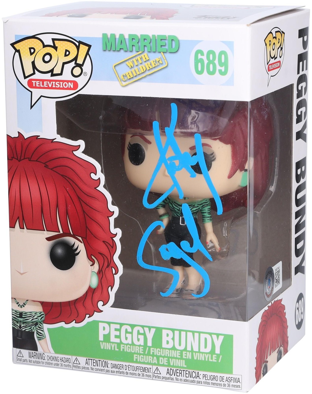 Katey Sagal Married with Children Signed Peggy Bundy #689 Funko Pop in Blue