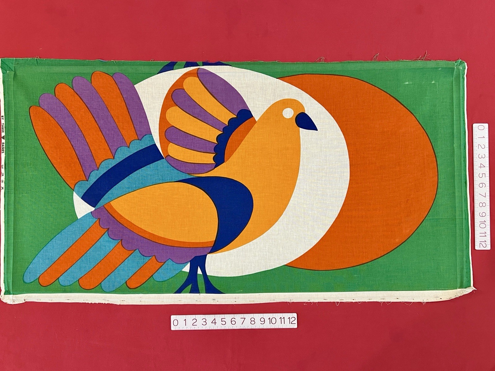 LARGE Vintage MCM Danish BY THREE DANES Fabric Canvas TAPESTRY Verner Panton