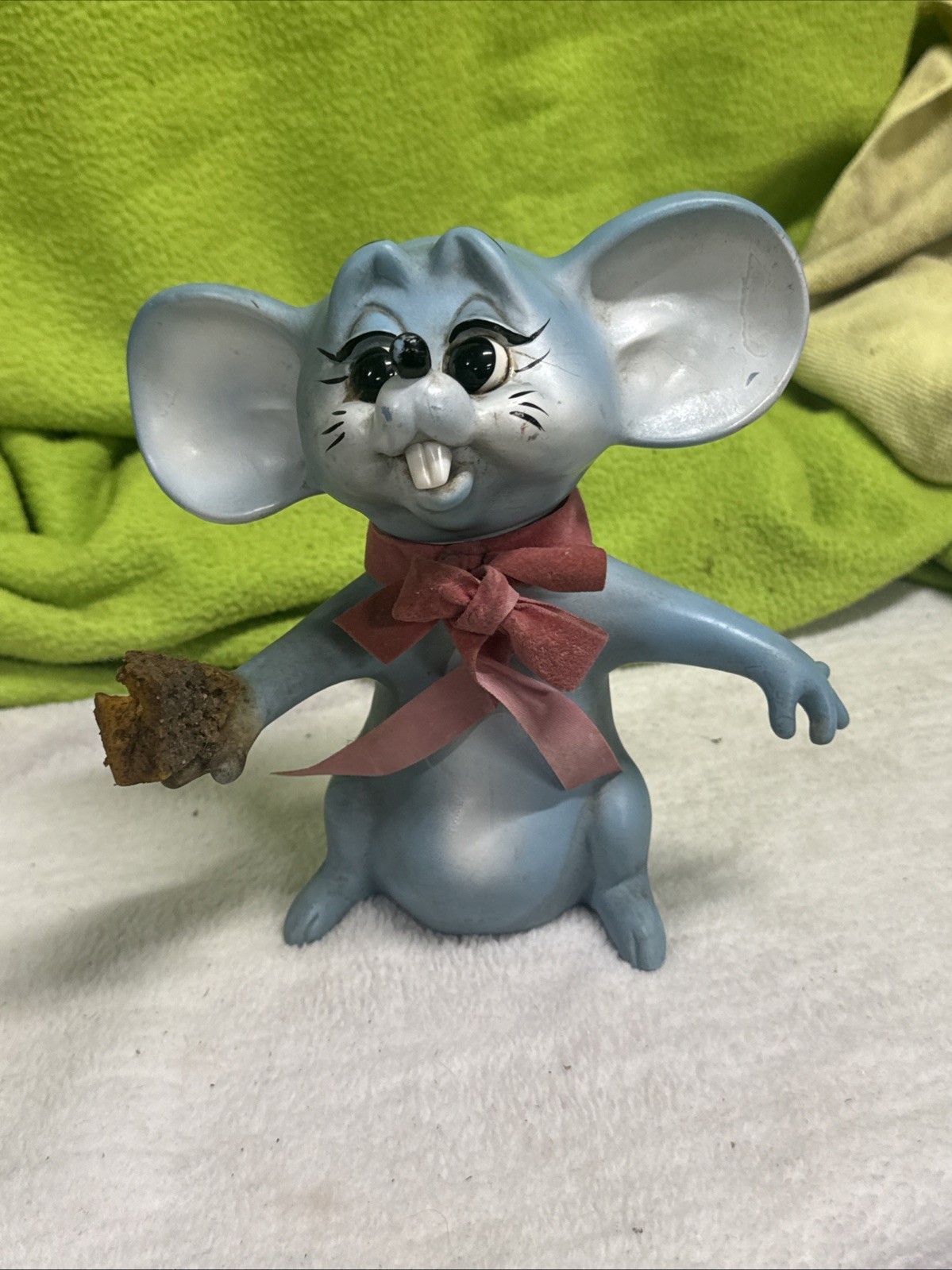 Vintage Roy Des of Florida 1967 7.5" Blue Plastic Mouse Bank Fairmont MN No Tail