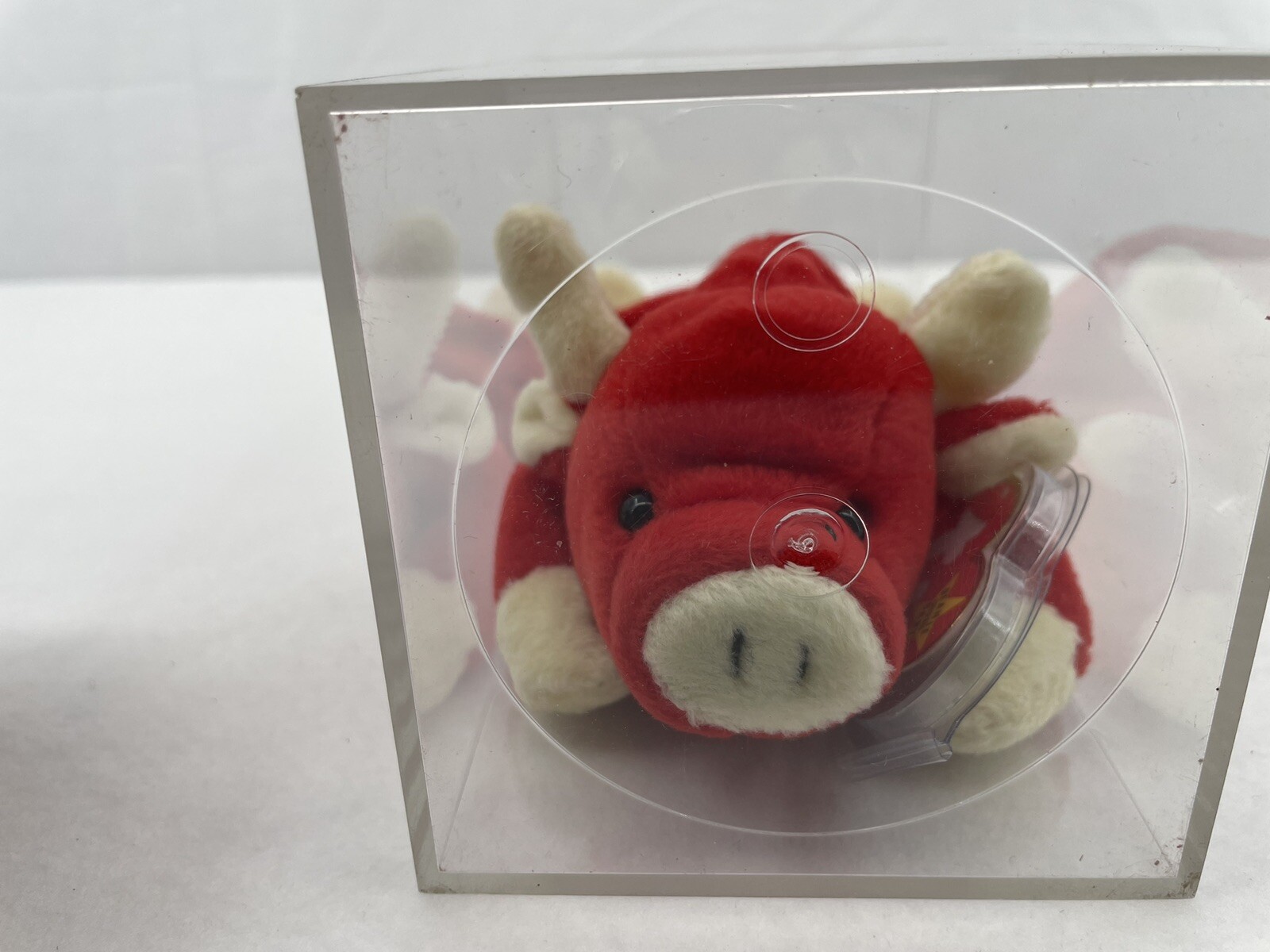 Rare Defect Has Two Different Horns -1995 snort the bull ty beanie baby P.V.C