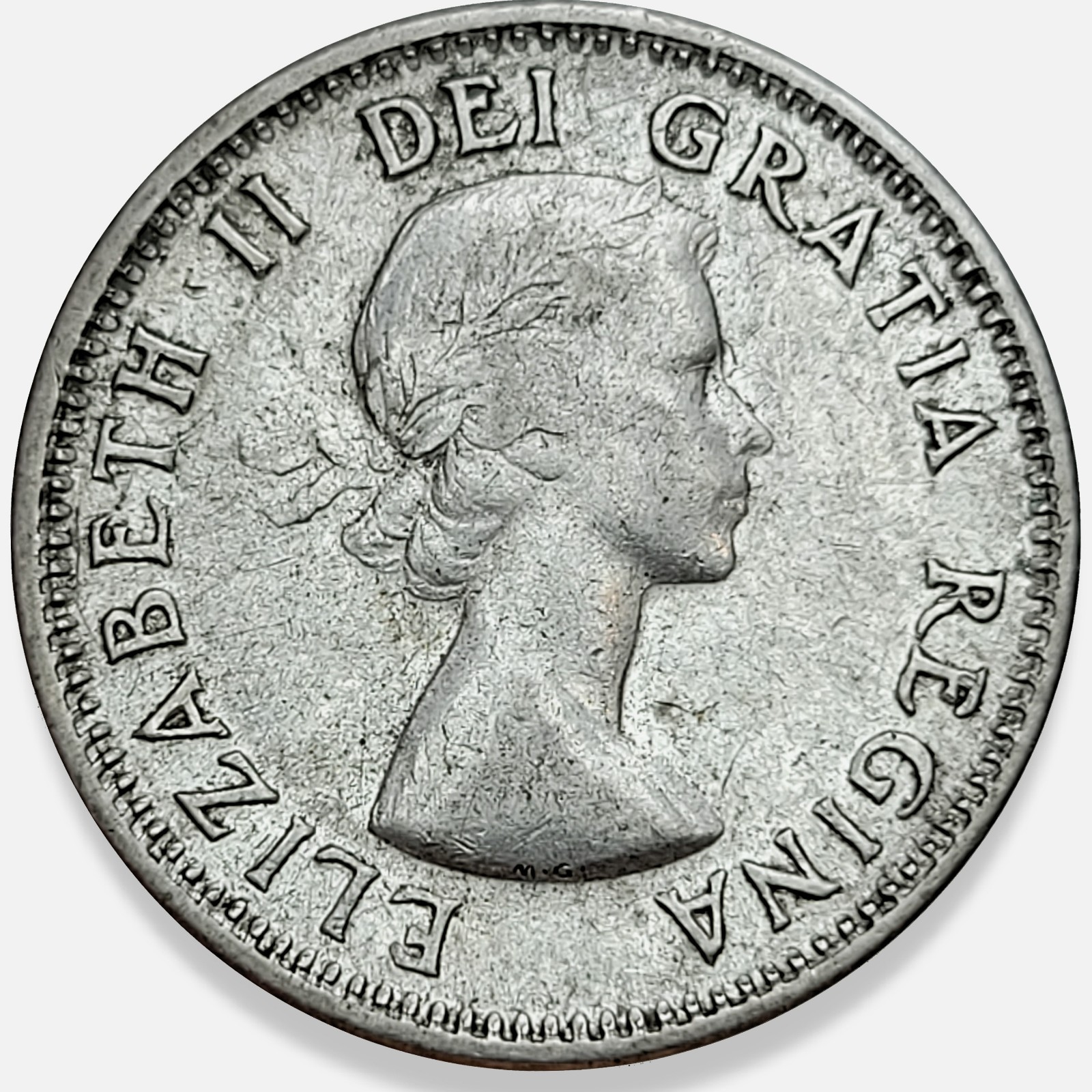 1953 H NSF Canada Elizabeth II 10 Cents Dime 80% Silver 10c Canadian #1 🇨🇦