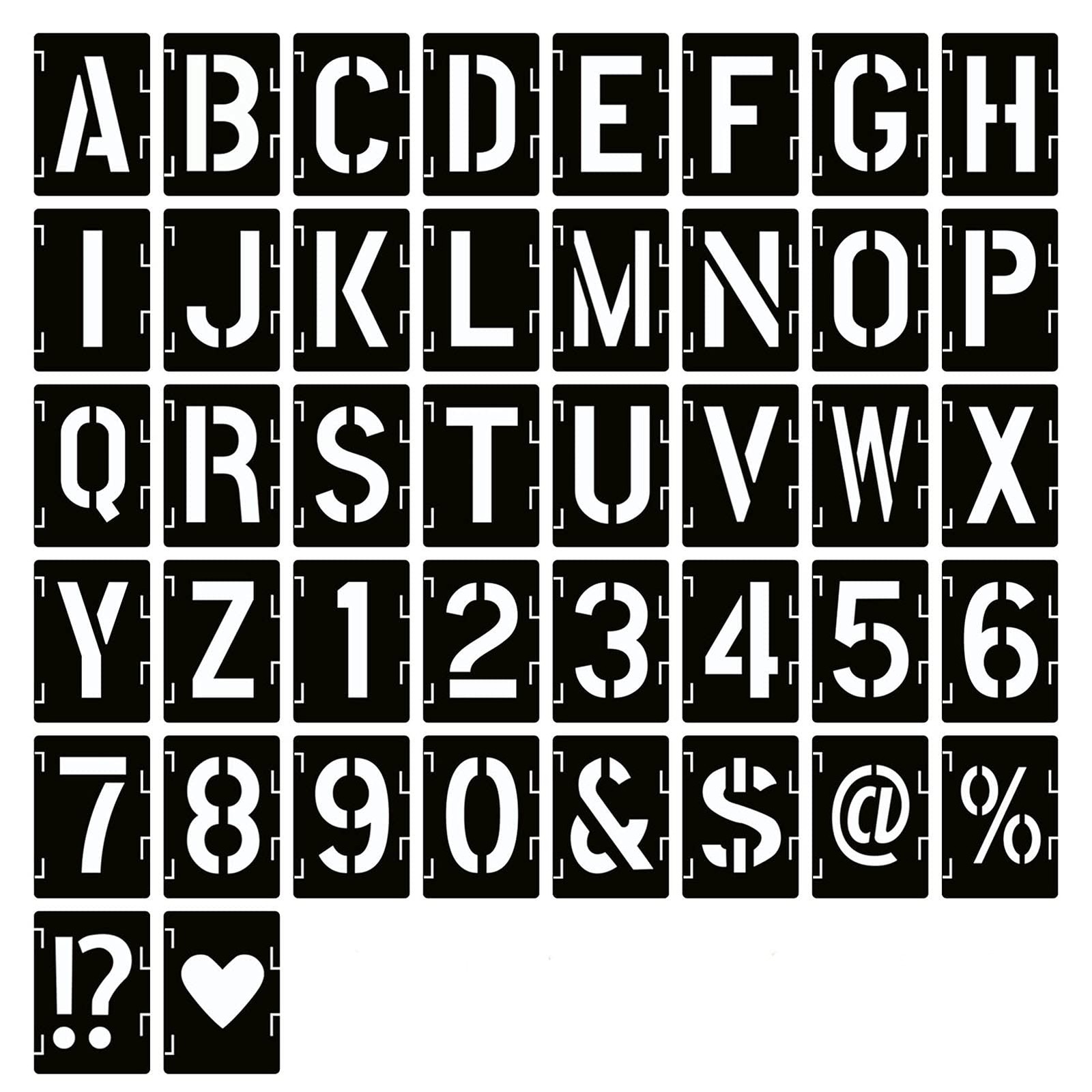 YEAJON 6 Inch Letter Stencils Symbol Numbers Craft Stencils, 42 Pcs 6 inch 