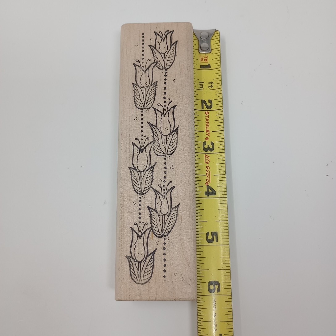 Whipper Snapper Designs Tall Tulips Flowers Plants Wood Mounted Rubber Stamp
