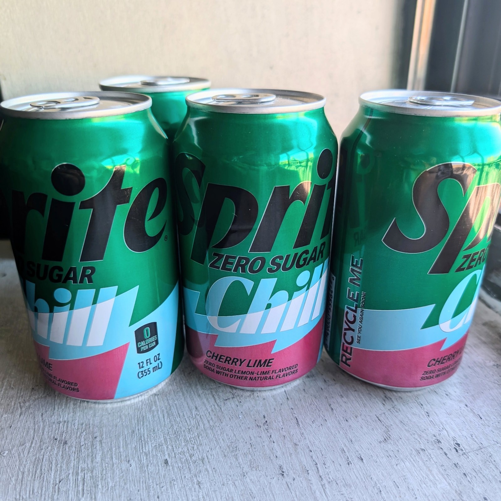 Sprite Chill Cherry Lime Soda 12 Oz Cans Lot of 4 Pcs Pack