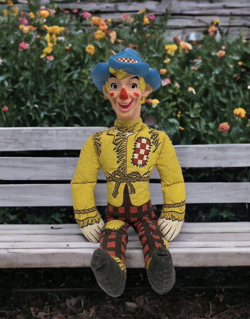Vintage 1965 Ralston Purina RP Company Wizard Of Oz Scarecrow Plush Rubber Head