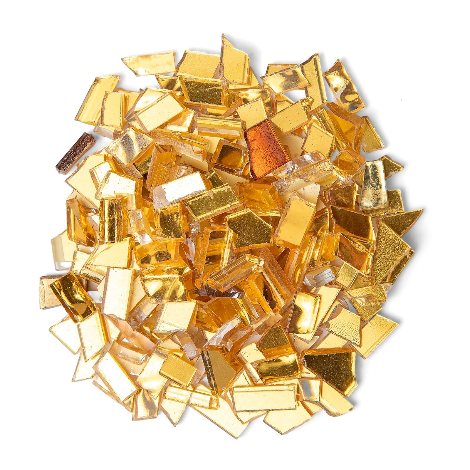 Gold Mixed Irregular Mosaic Glass Mosaic Tiles Pieces, 300g Mosaic DIY Set Ad...