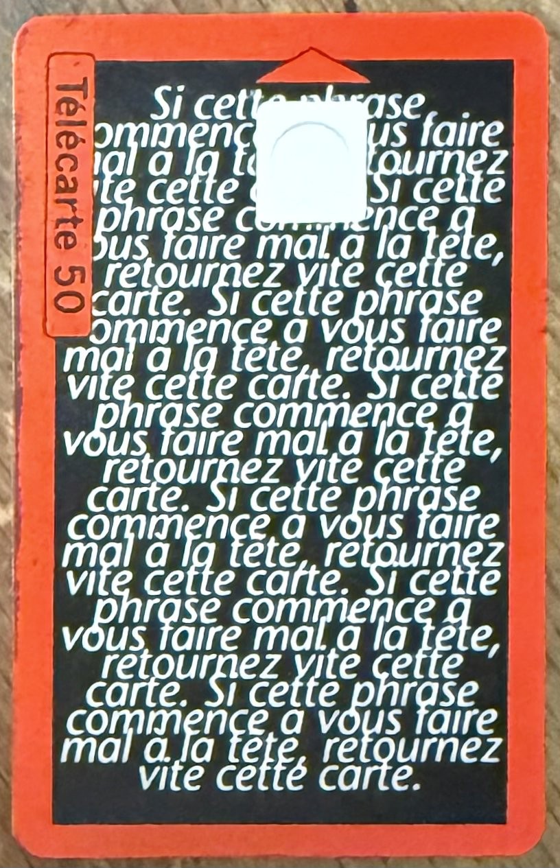 OBERLIN RED WITHOUT CHIP TELECARD REF PHONECOTE F452 DUMMY PHONECARD CARD CARD