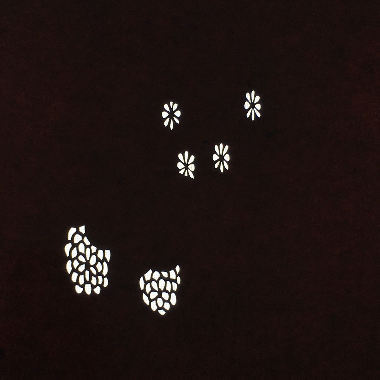 Antique Japanese Katagami Paper Kimono Stencil Katazome Flower Pattern C859