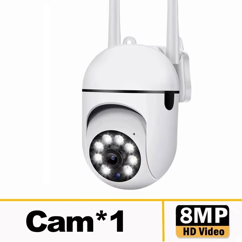 8MP Wifi Surveillance Camera Wireless Security PTZ IP Camera Color Night Vision 
