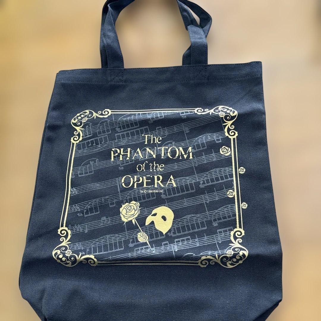 Phantom of the Opera Canvas Tote Bag Black & Gold Unused