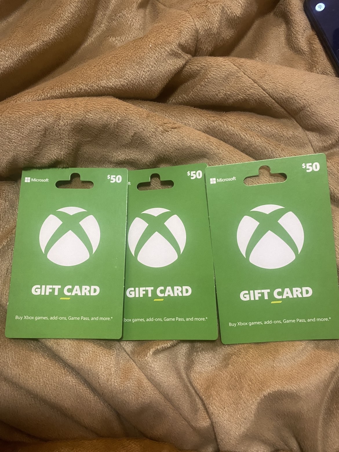 Microsoft Xbox $50 Gift Cards Lot of 3 US-Nationwide Canada No Expiration