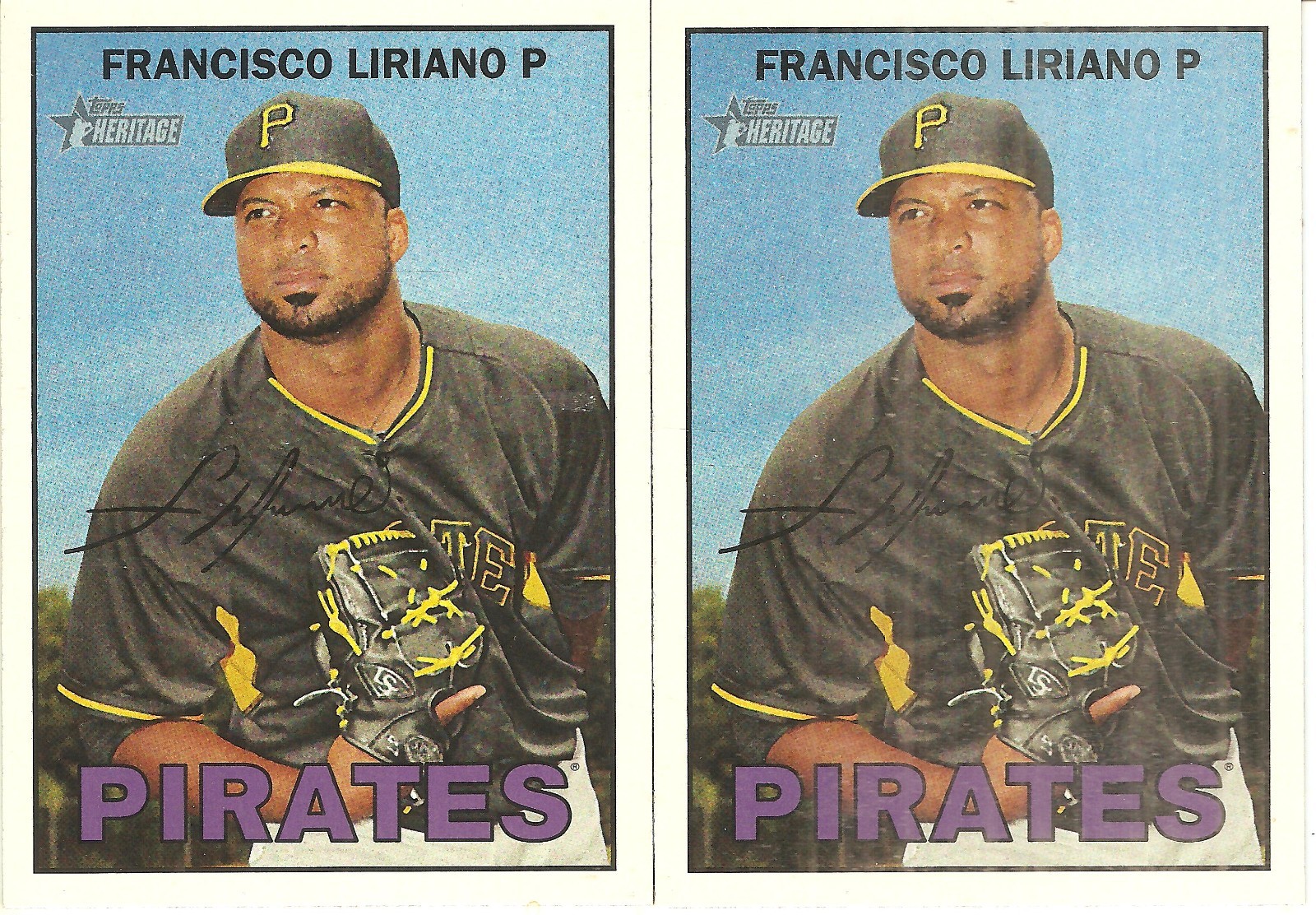 2 CARD 2016 TOPPS HERITAGE FRANCISCO LIRIANO BASEBALL CARD LOT