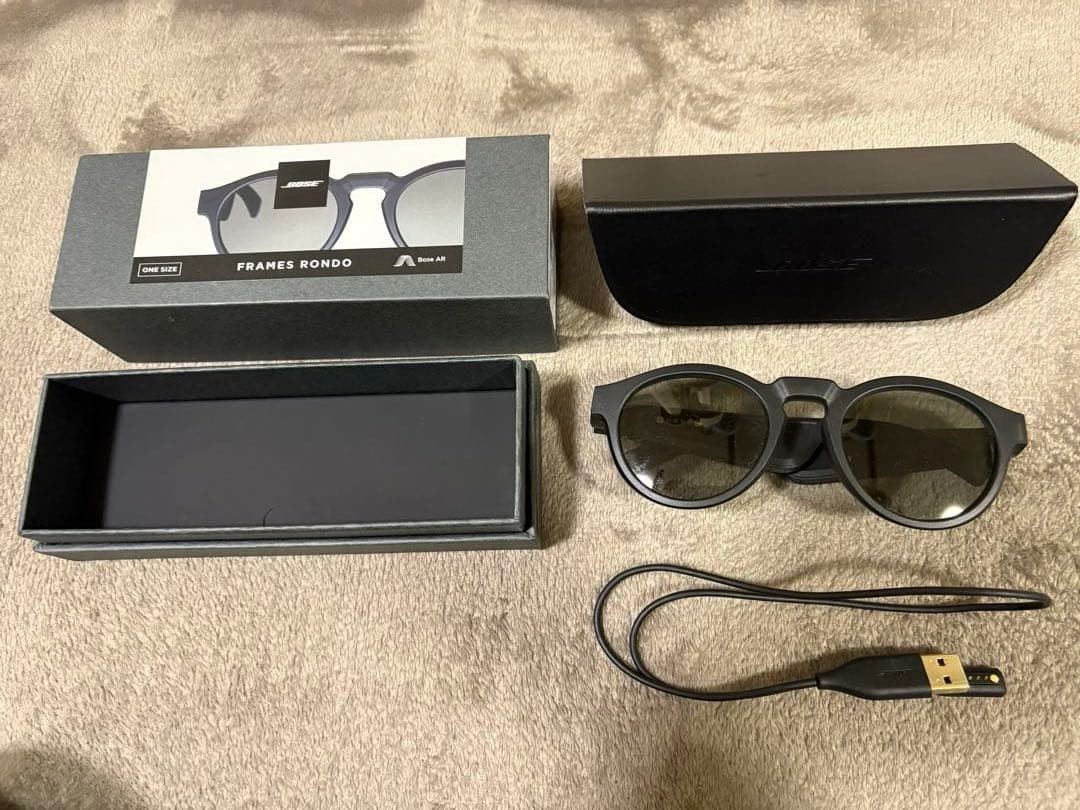 Bose Frames Rondo Audio Sunglasses Speaker Glasses Black One Size w/ Case Cable