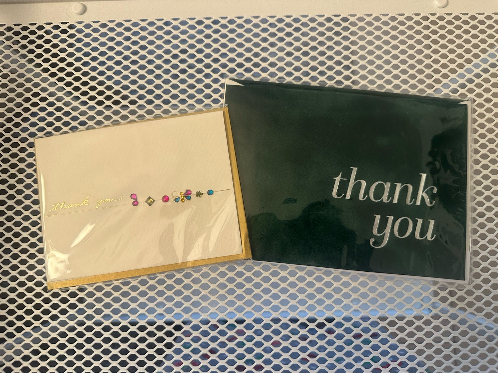 2 Papyrus Greeting Cards Lot Thank You. Blank Inside.