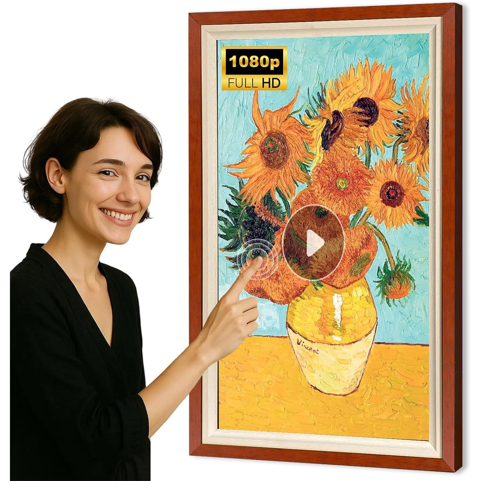 32-Inch Large Digital Smart Picture Frame with WiFi, HD IPS Screen, 64GB Storage