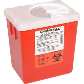 Oakridge Products 2.2 Quart Sharps Container w/ Rotor Lid Red OAKRIDGE PRODUCTS