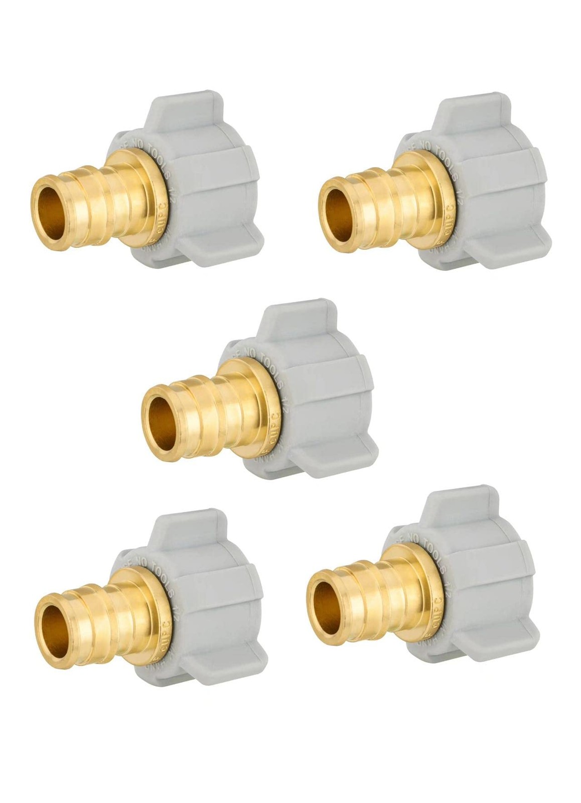 5-Pack EFIELD Pex-A Expansion Full Flow Brass 1/2" X 1/2"P5, Stainless Steel 