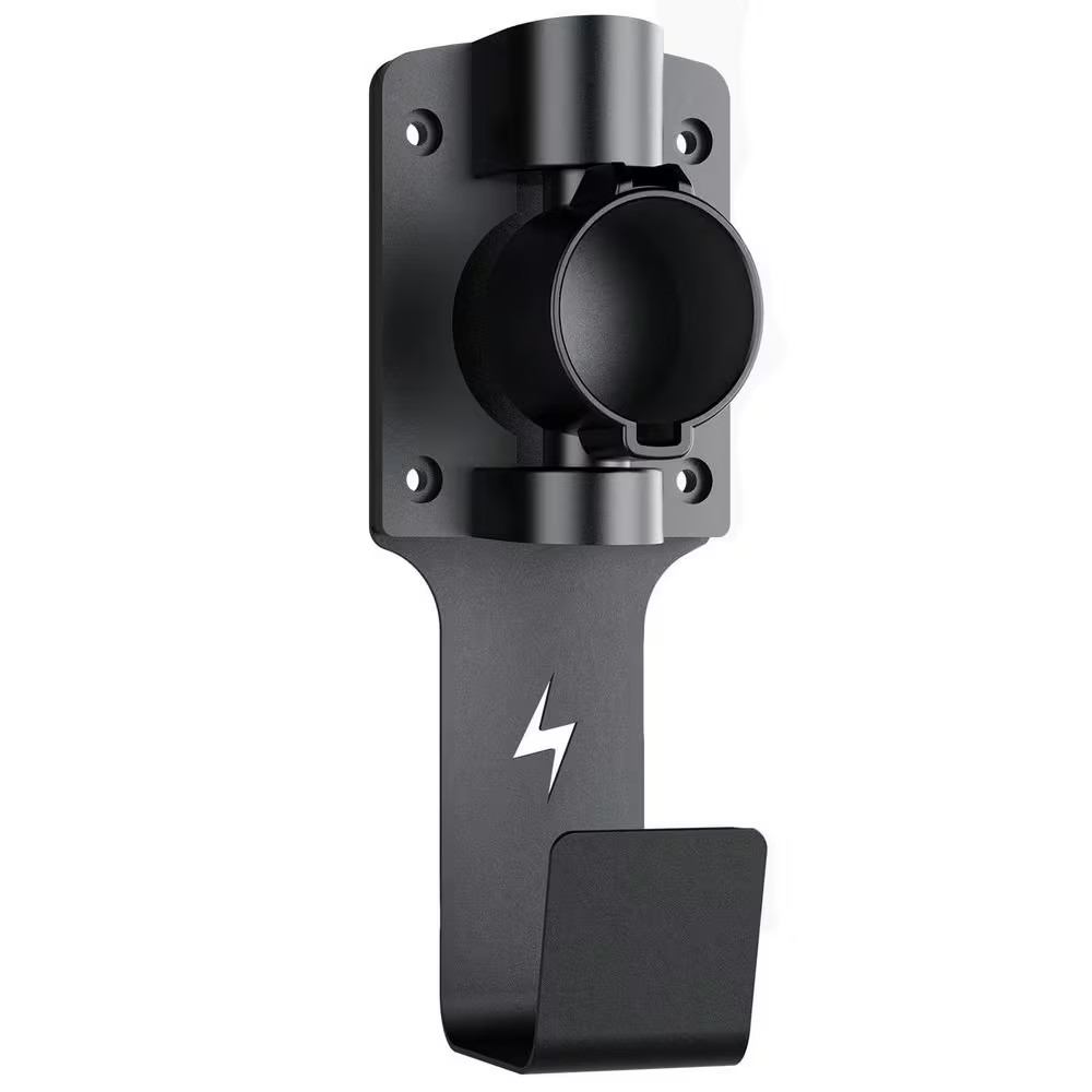 Electric Vehicle J1772 Charger Holder 180° Rotating Nozzle Dock Metal J-Hook Wal