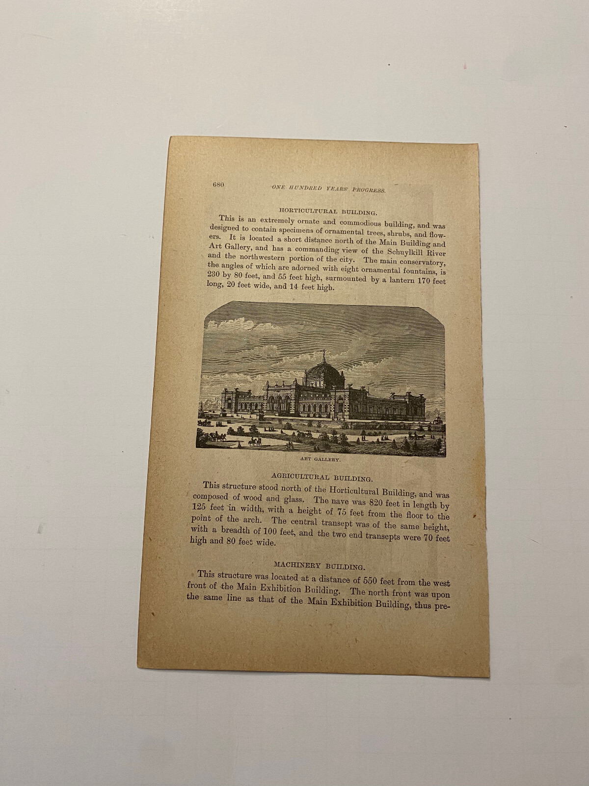 Art Gallery United States Centennial Exposition Philadelphia c. 1892 Engraving