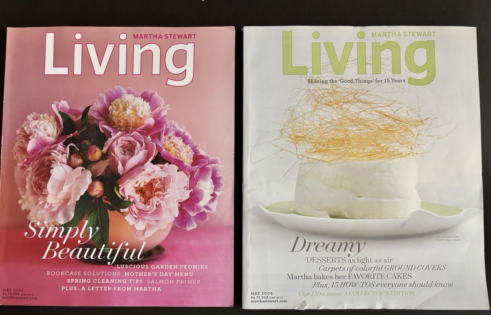 2 Martha Stewart Living Spring Magazine Issues  May  MSL 2005 & 2006