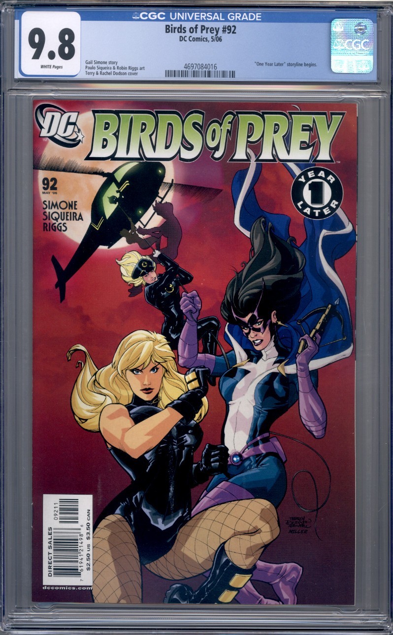 Birds of Prey #92 CGC 9.8 DC Comics 2006 Dodson Cover Huntress Black Canary