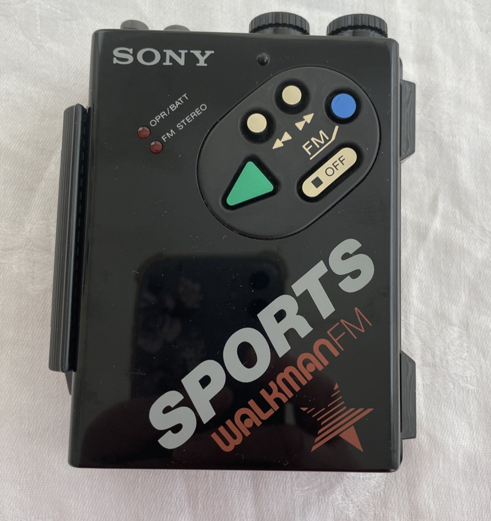 Sony Black Sports Walkman WM-F5 VTG Radio Cassette Tape Player Working READ