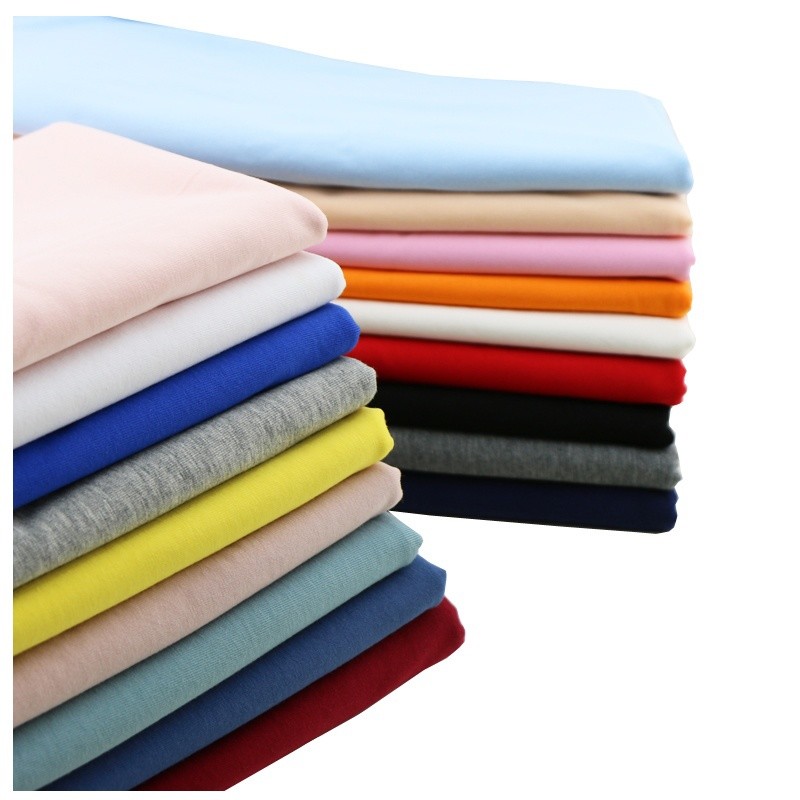 Cotton Blend Fabric Lightweight Elastic Soft Jersey T-shirt Cloth By Metre