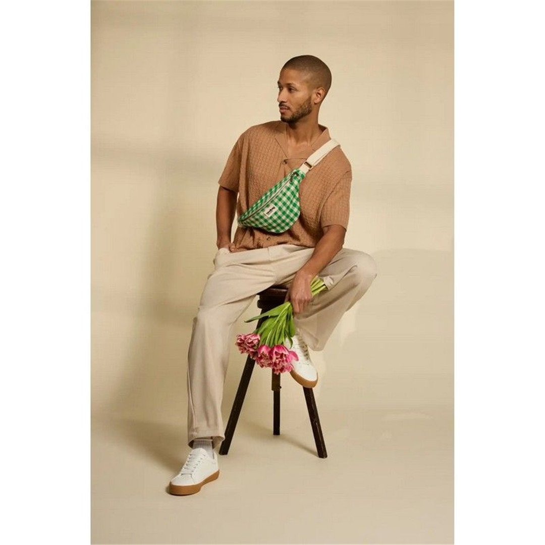 Marsupio Cotone Olivia 32x15x9cm Vichy Vert